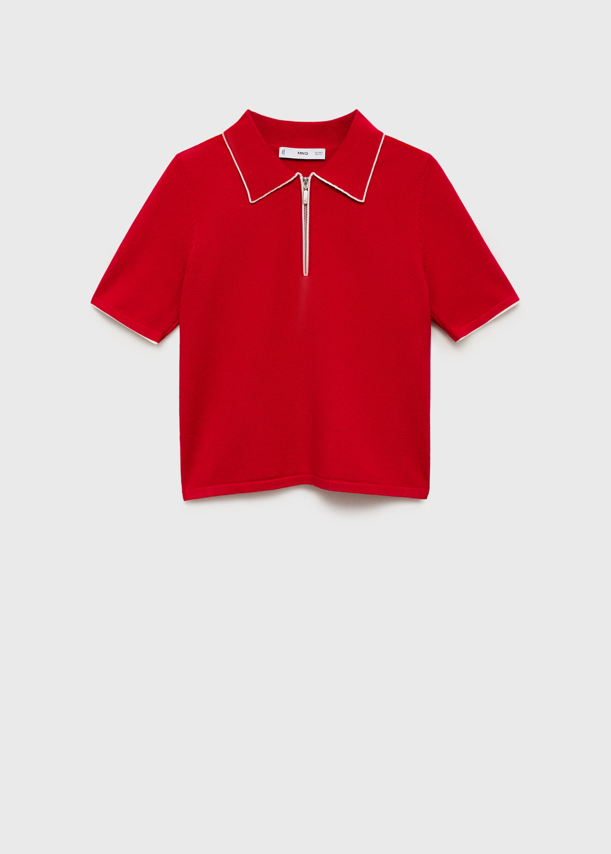 Camisola com gola de polo e debruns em contraste - Artigo sem modelo