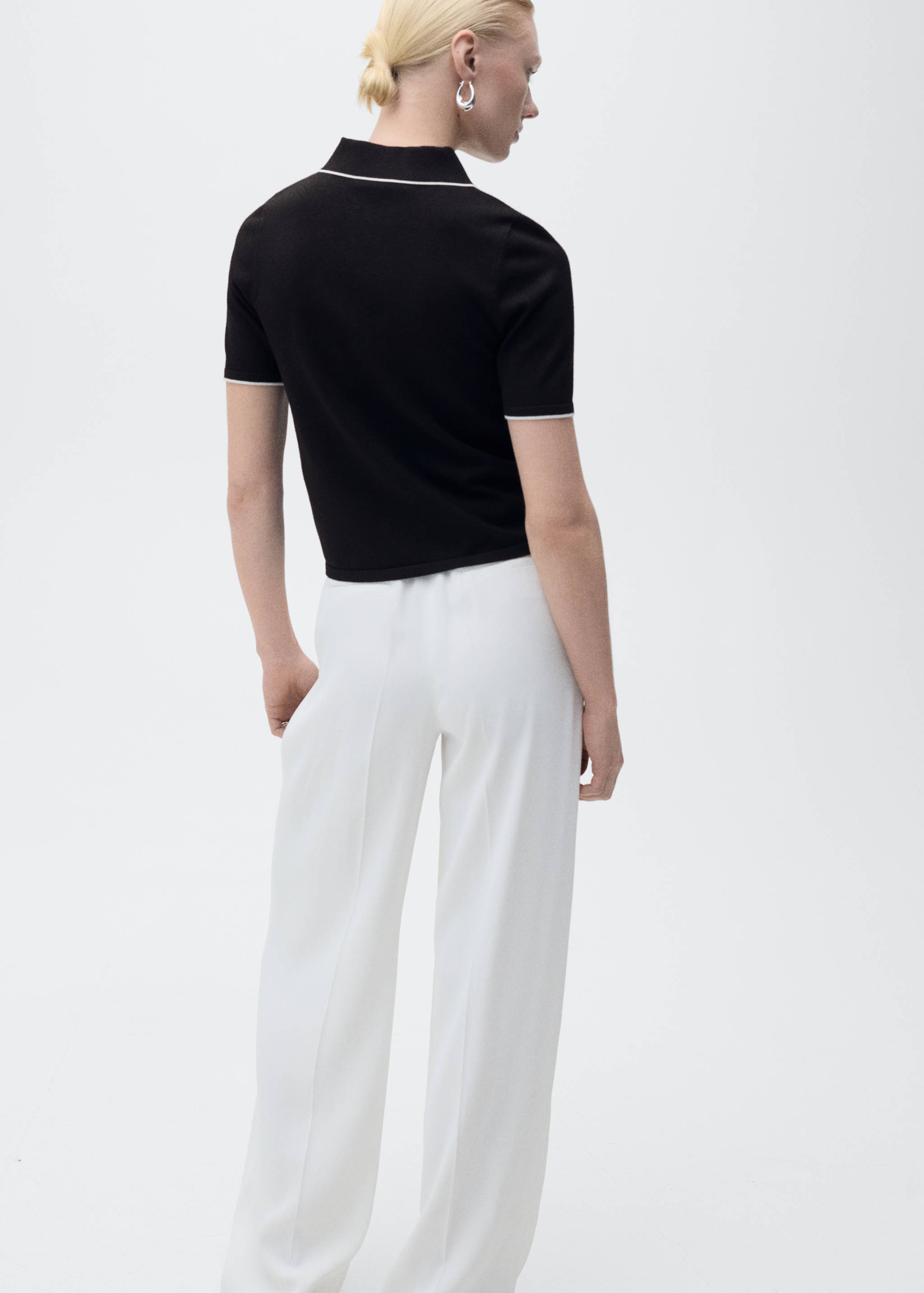 Jersey cuello polo ribetes contraste - Reverso del artículo