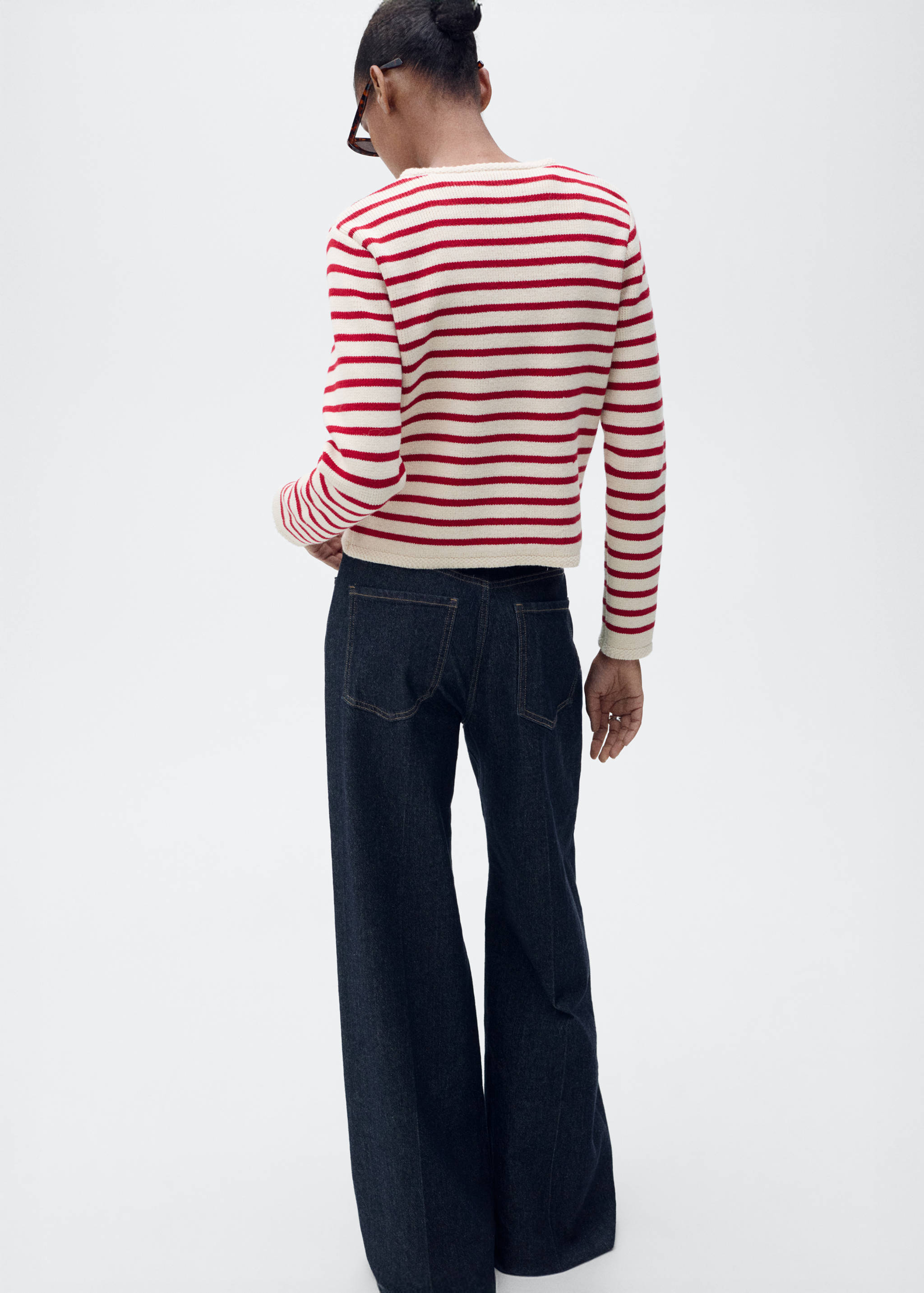 Stripped knit cardigan - Reverse of the article