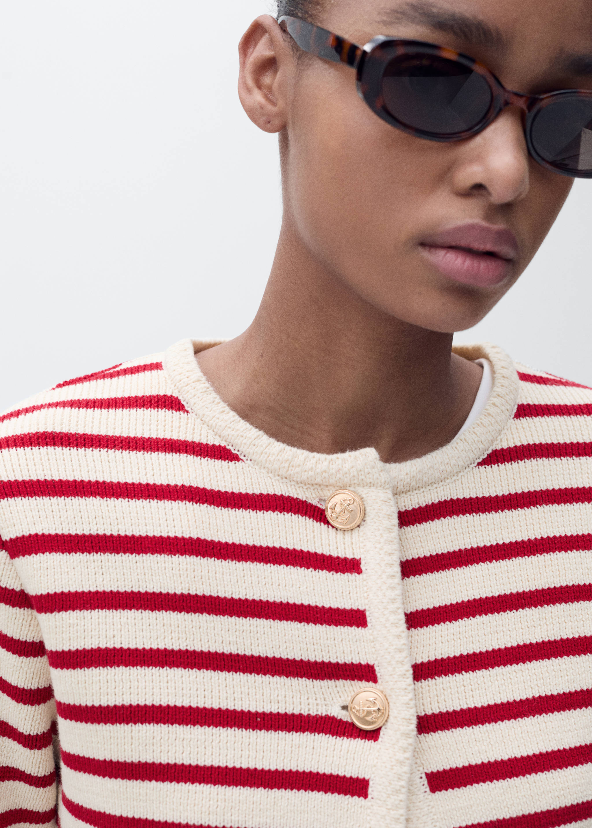 Stripped knit cardigan - Details of the article 1
