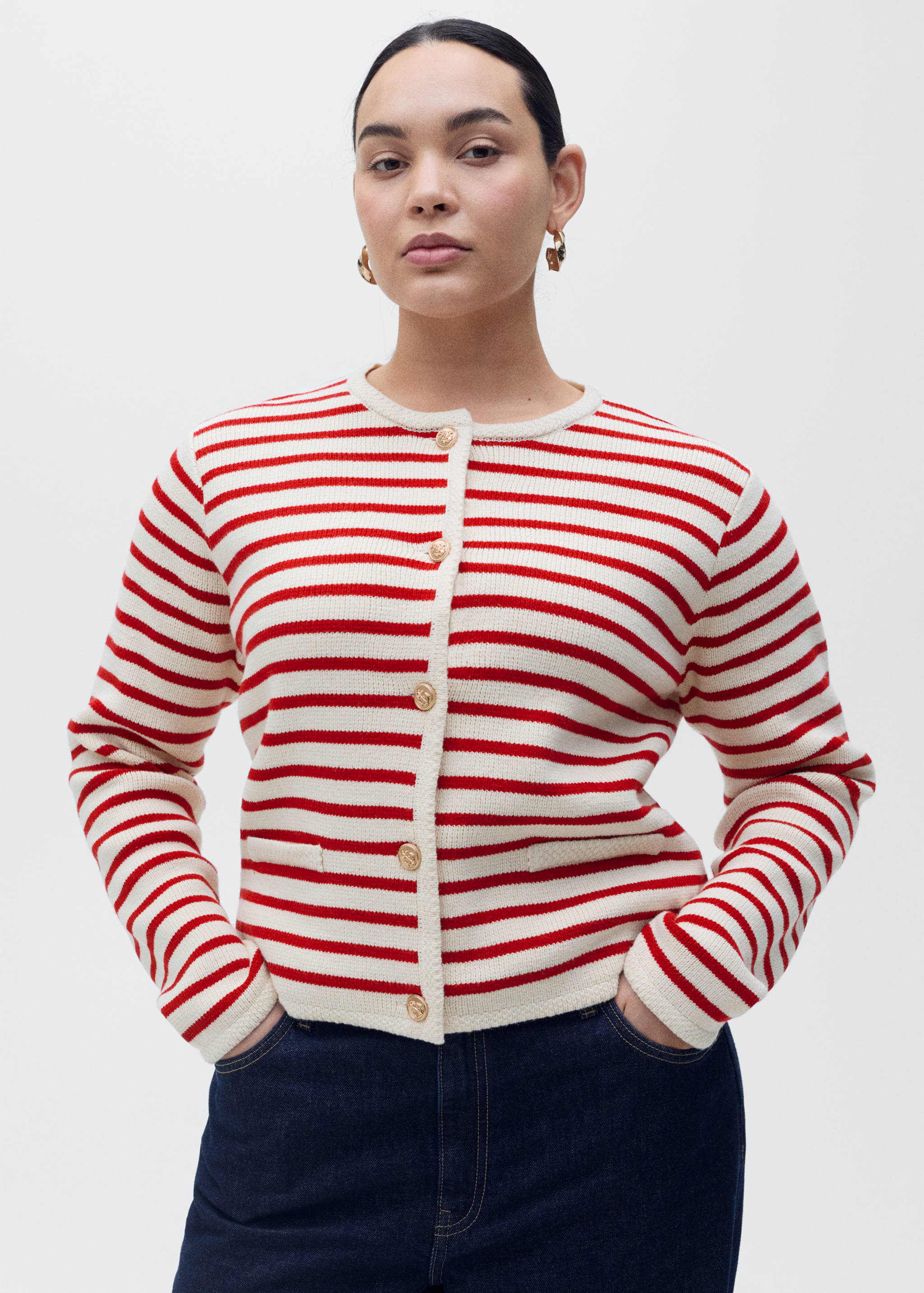 Stripped knit cardigan - Details of the article 5