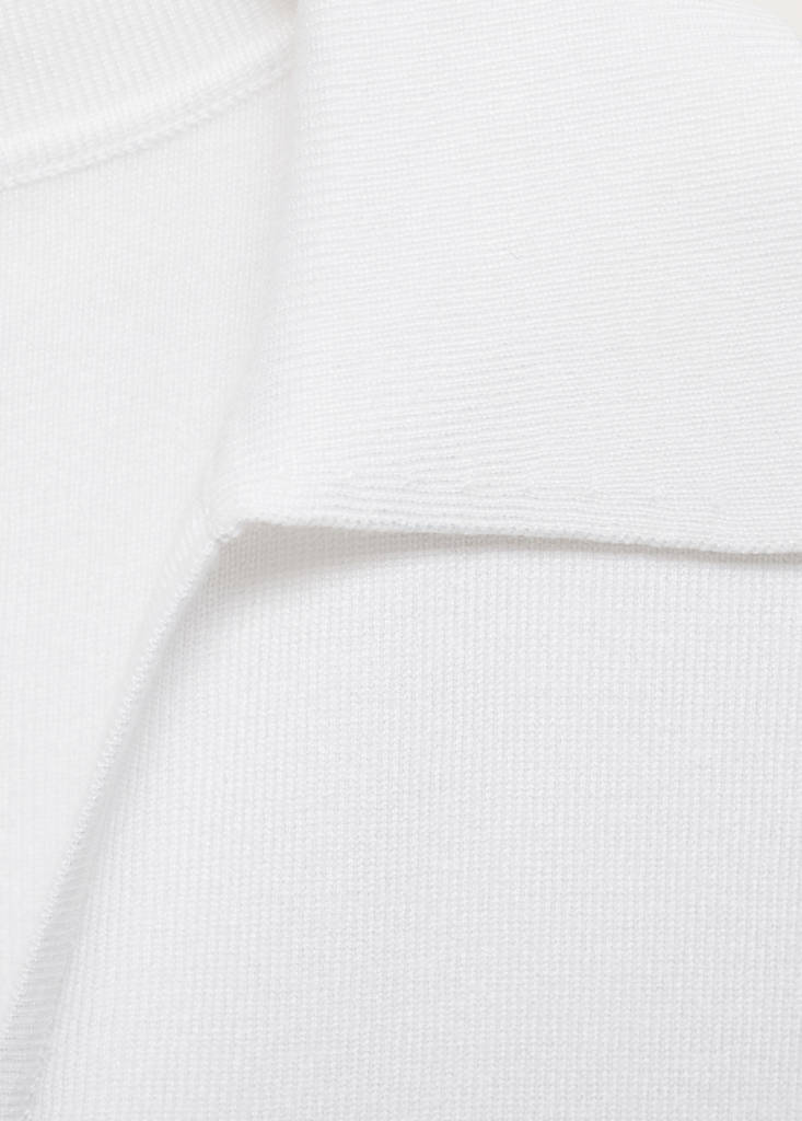 Polo-neck knitted top — Ecru