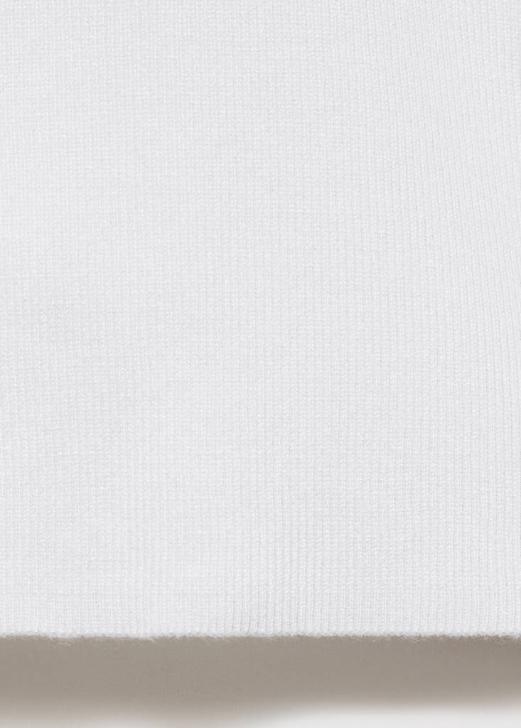 Polo-neck knitted top — Ecru