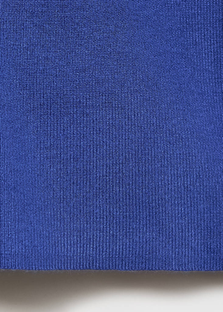 Polo-neck knitted top — Blue