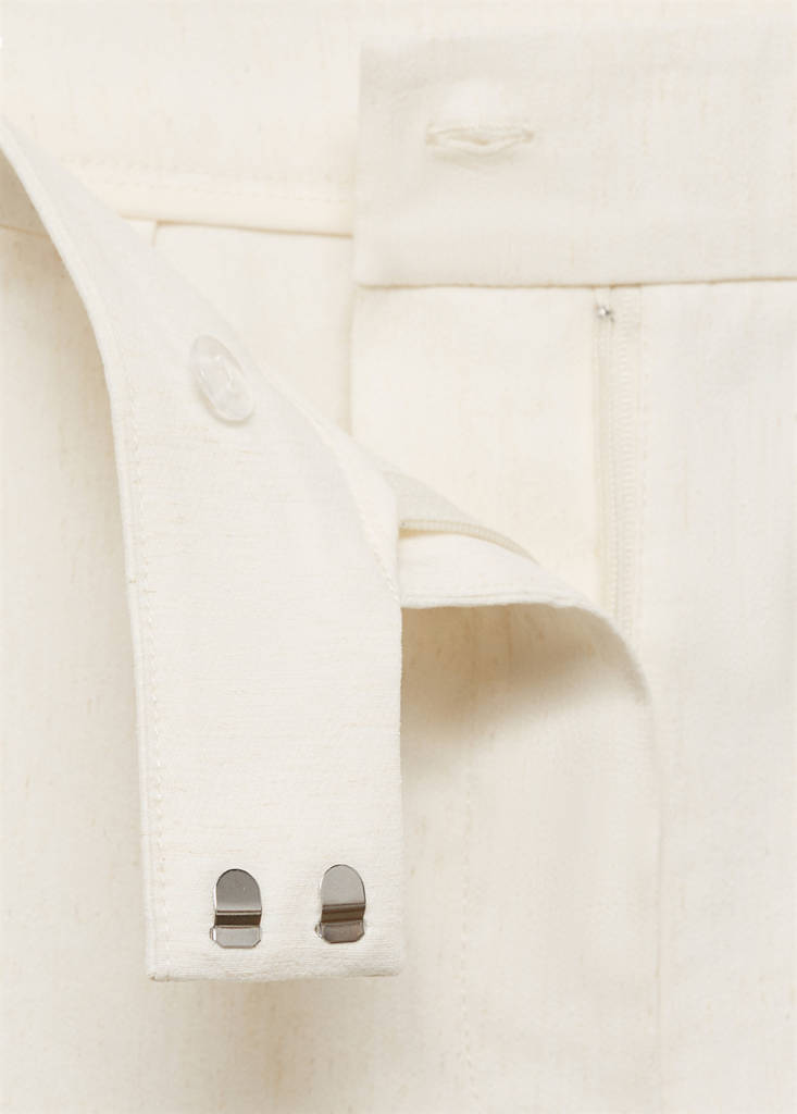 Straight mid-rise trousers — Ecru