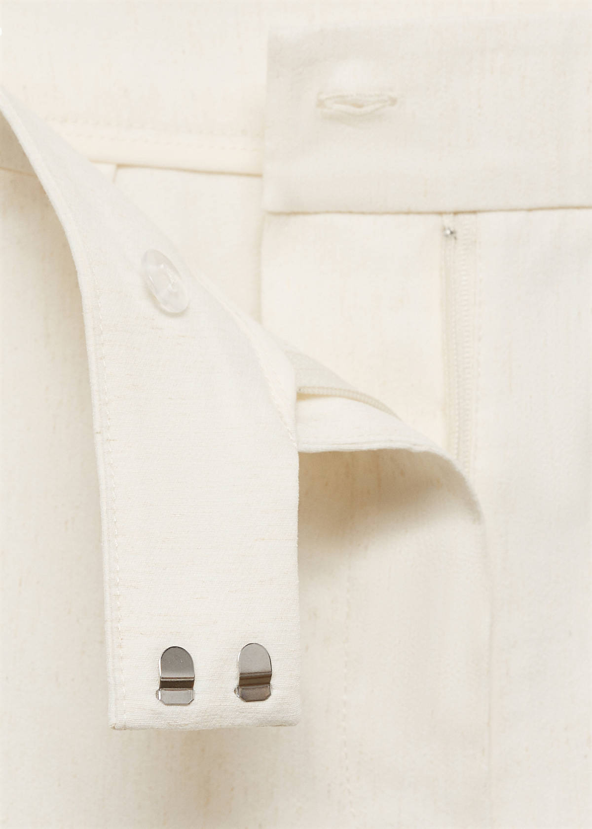 Straight mid-rise trousers — Ecru
