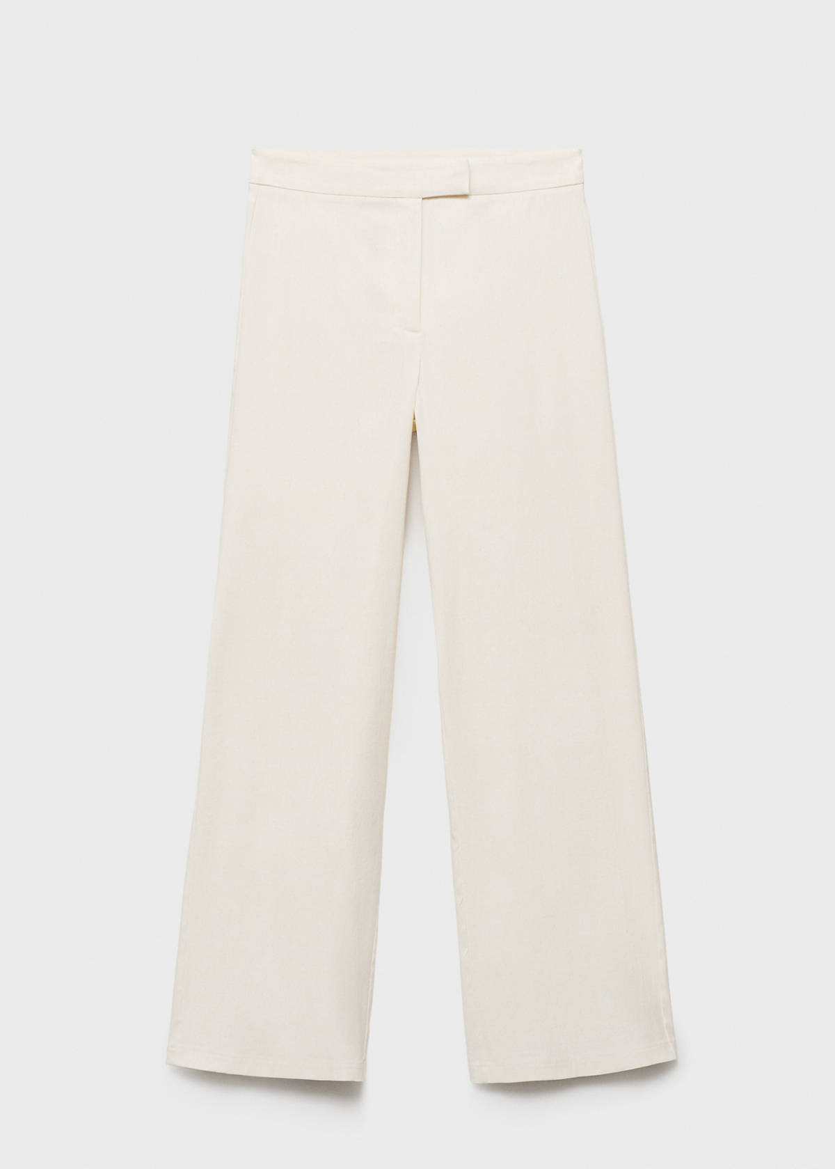 Straight mid-rise trousers — Ecru