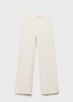Straight mid-rise trousers — Ecru 6