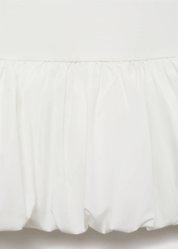 Short-sleeved ruffled top — White