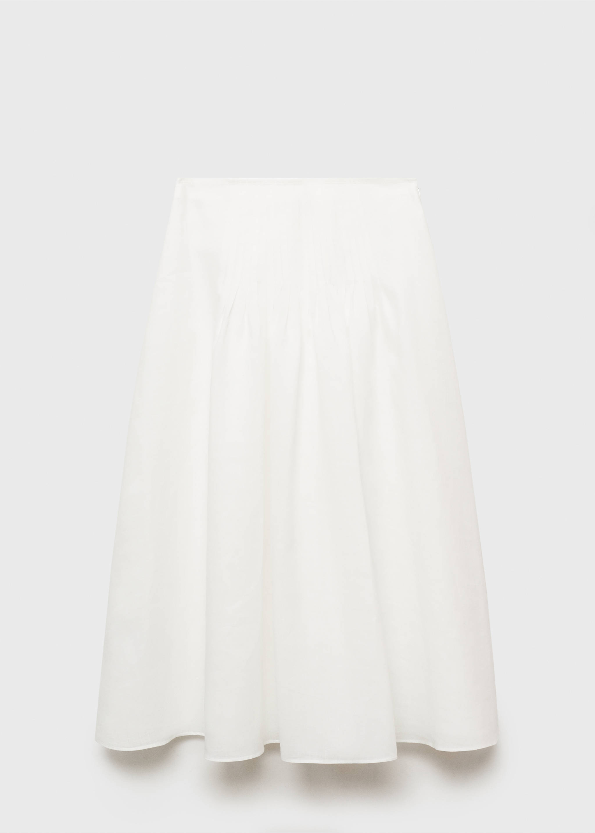 Ramie pleated skirt - Article without model, White. Ref: 87077187-00.