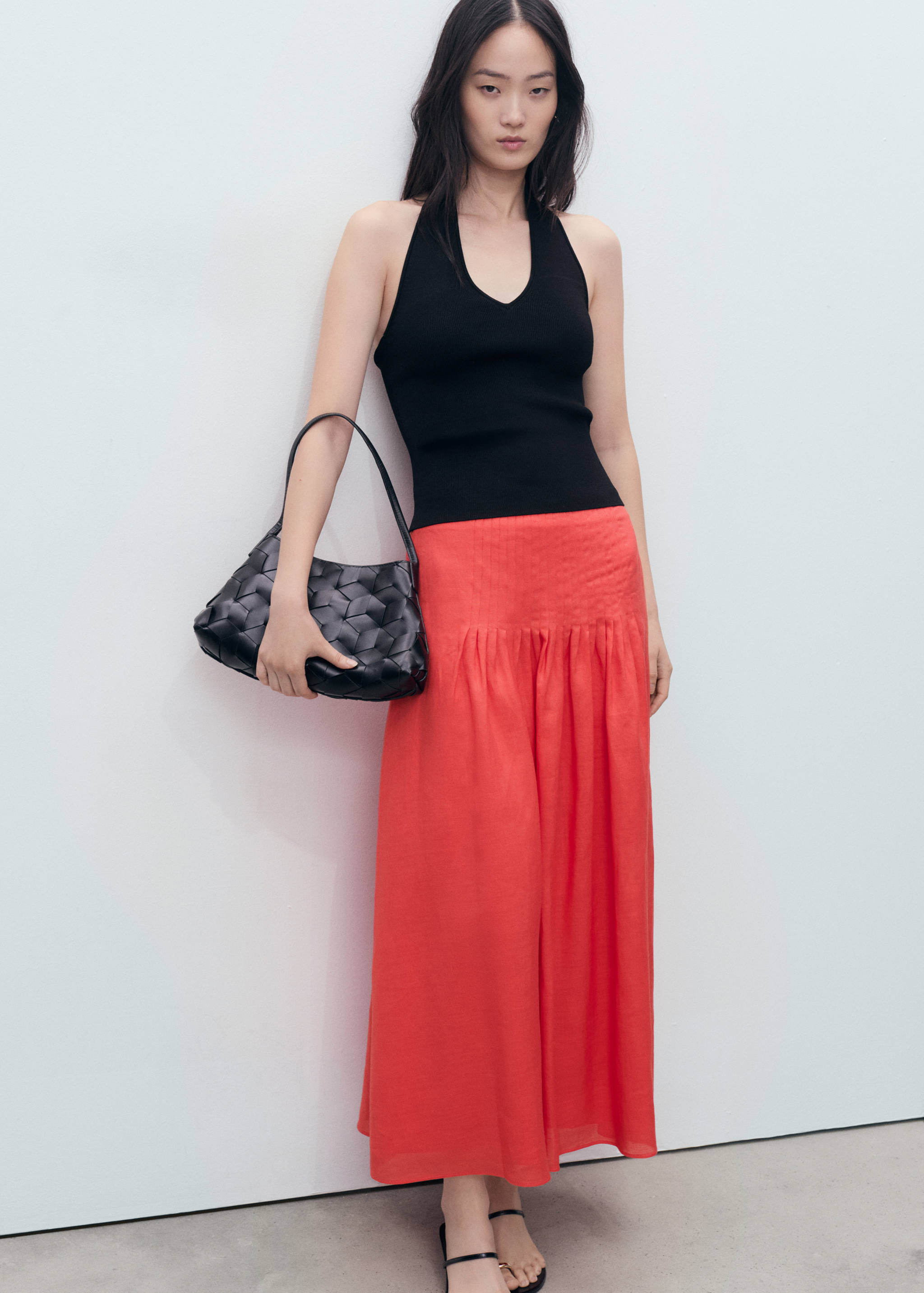 Ramie pleated skirt - Details of the article 1