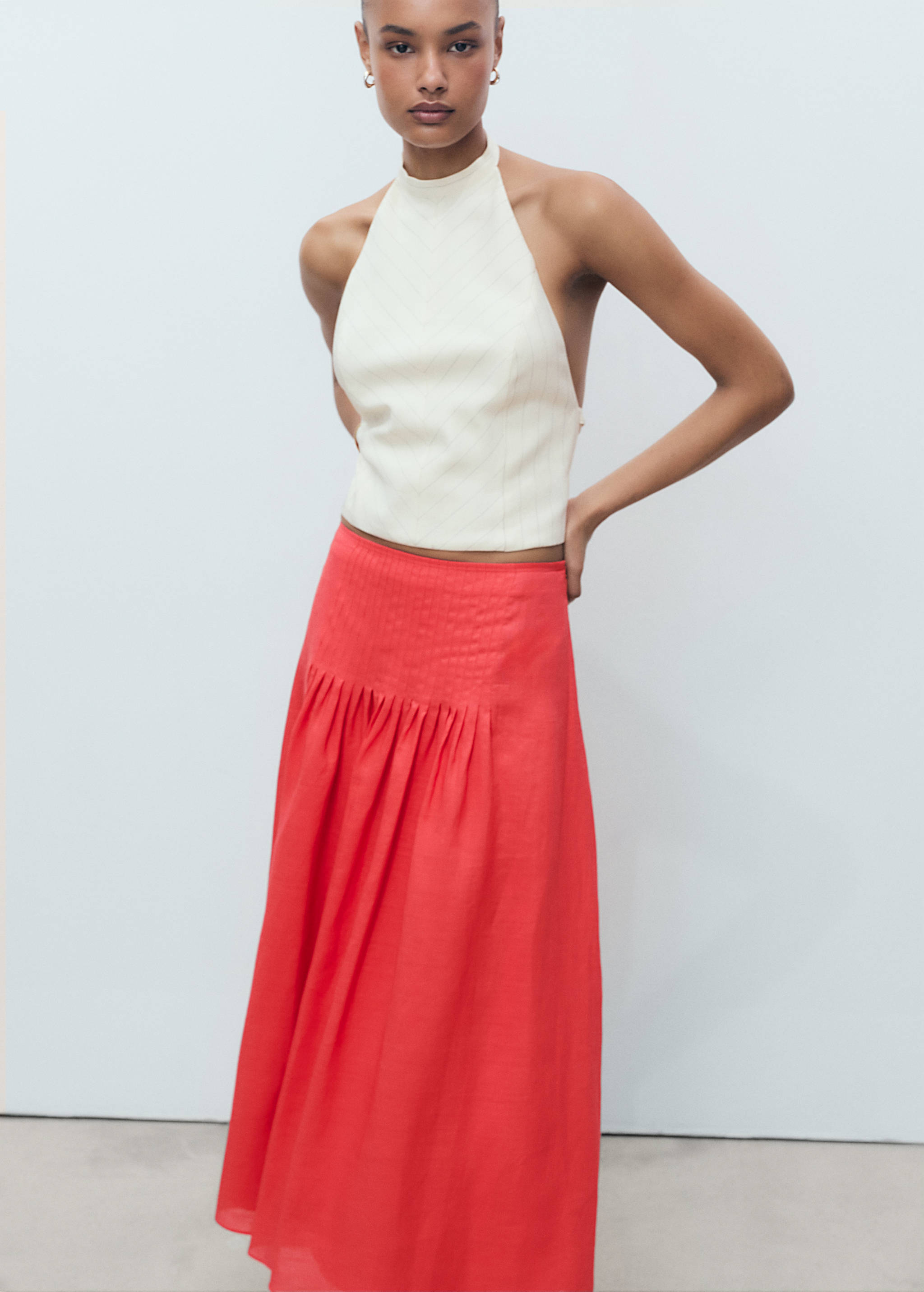 Ramie pleated skirt - Details of the article 2