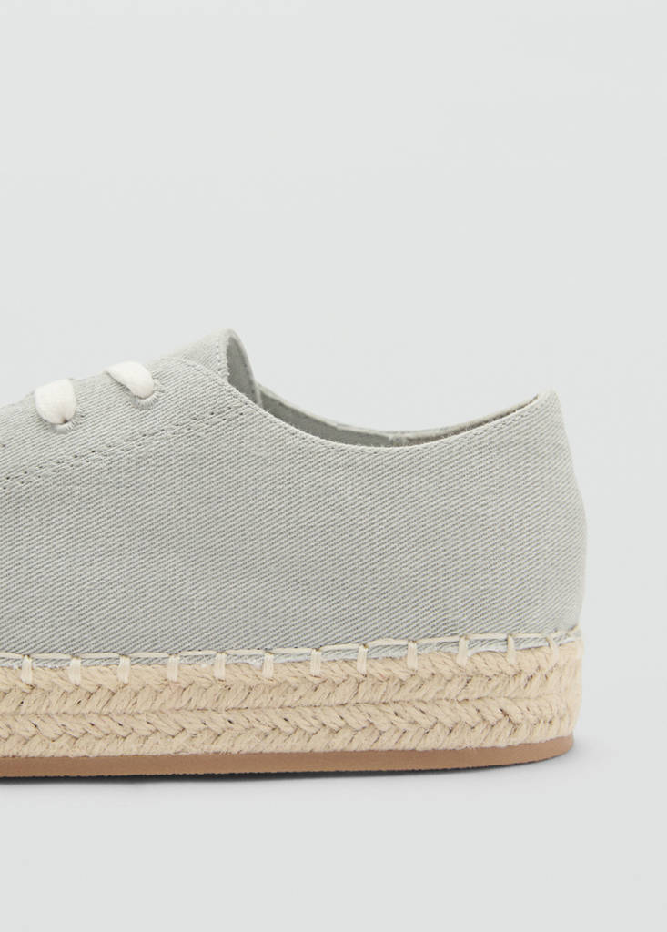 Lace-up cotton espadrilles — Mint Green