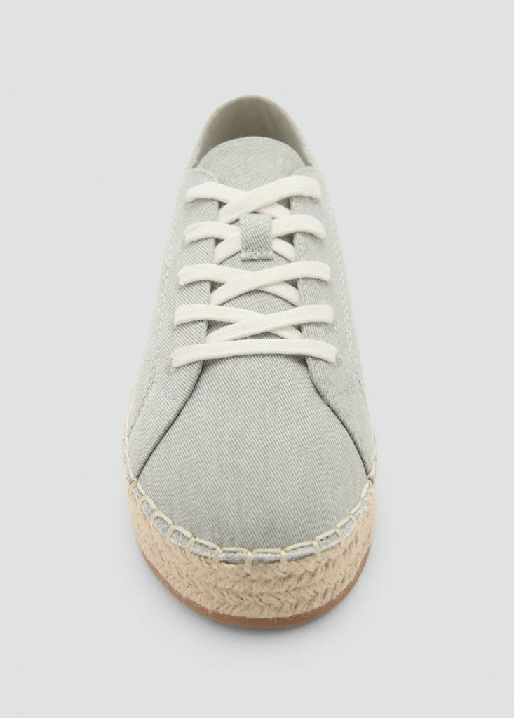 Lace-up cotton espadrilles — Mint Green