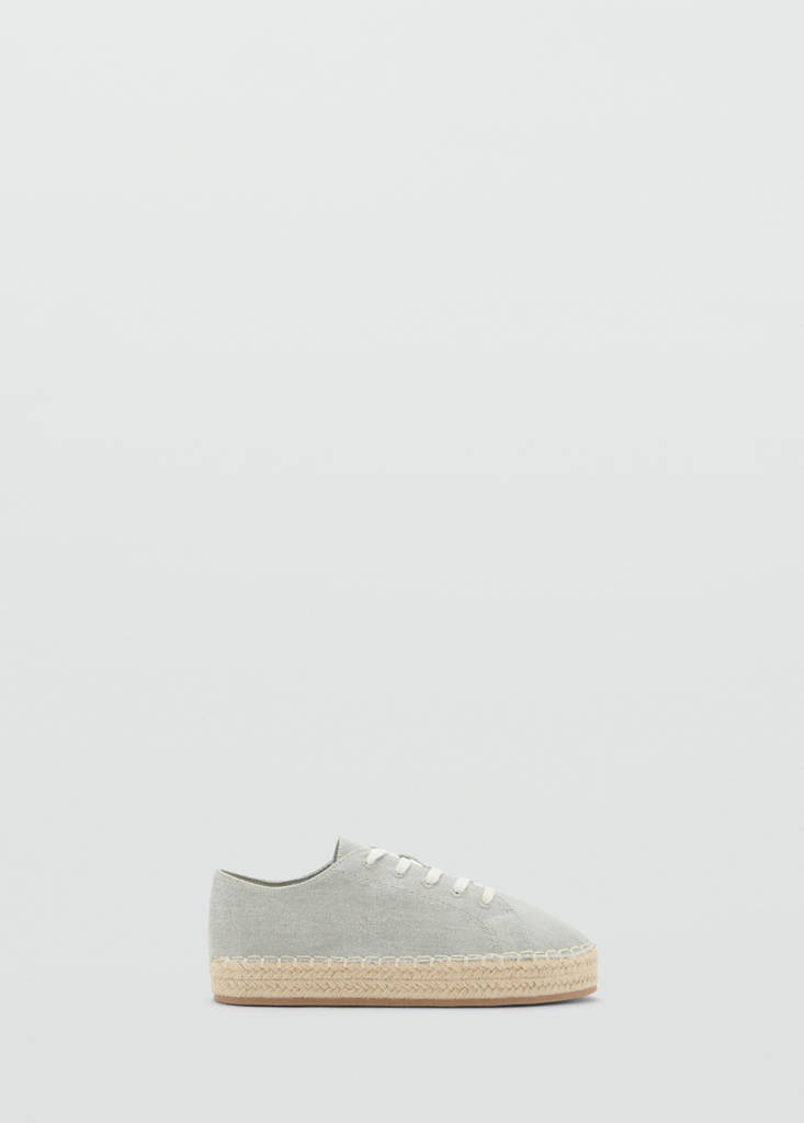 Lace-up cotton espadrilles — Mint Green