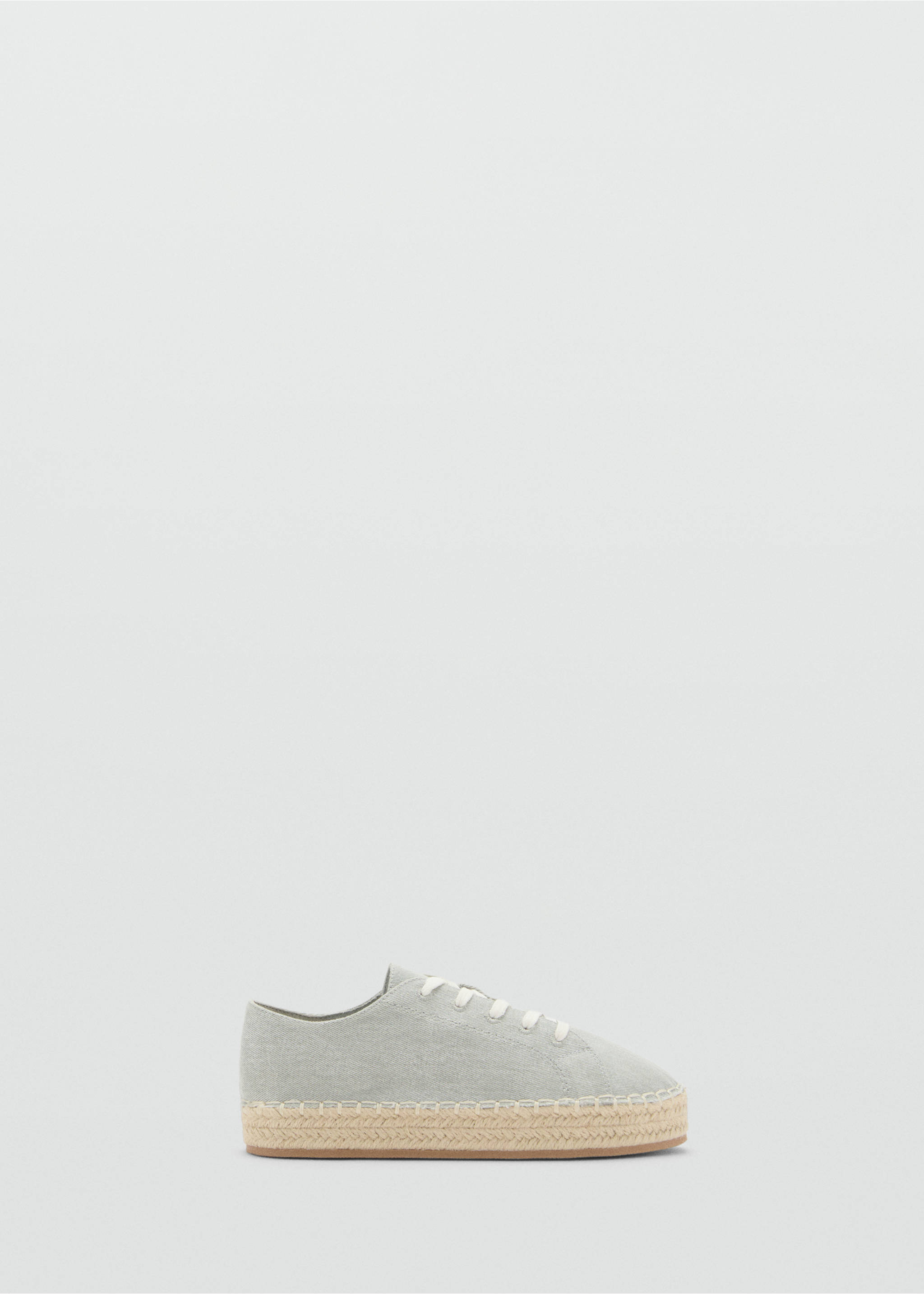Lace-up cotton espadrilles - Article without model, Mint Green. Ref: 87077669-00.