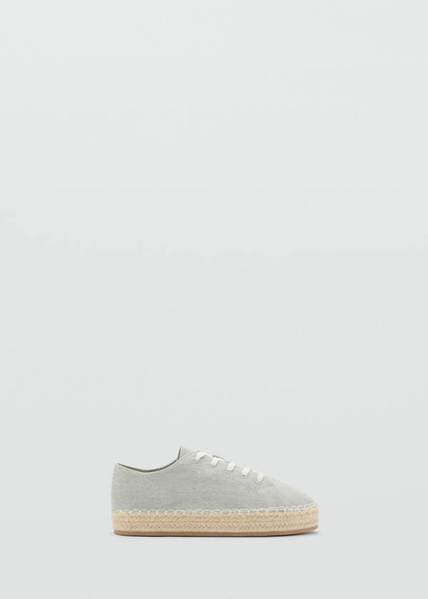 Lace-up cotton espadrilles — Mint Green