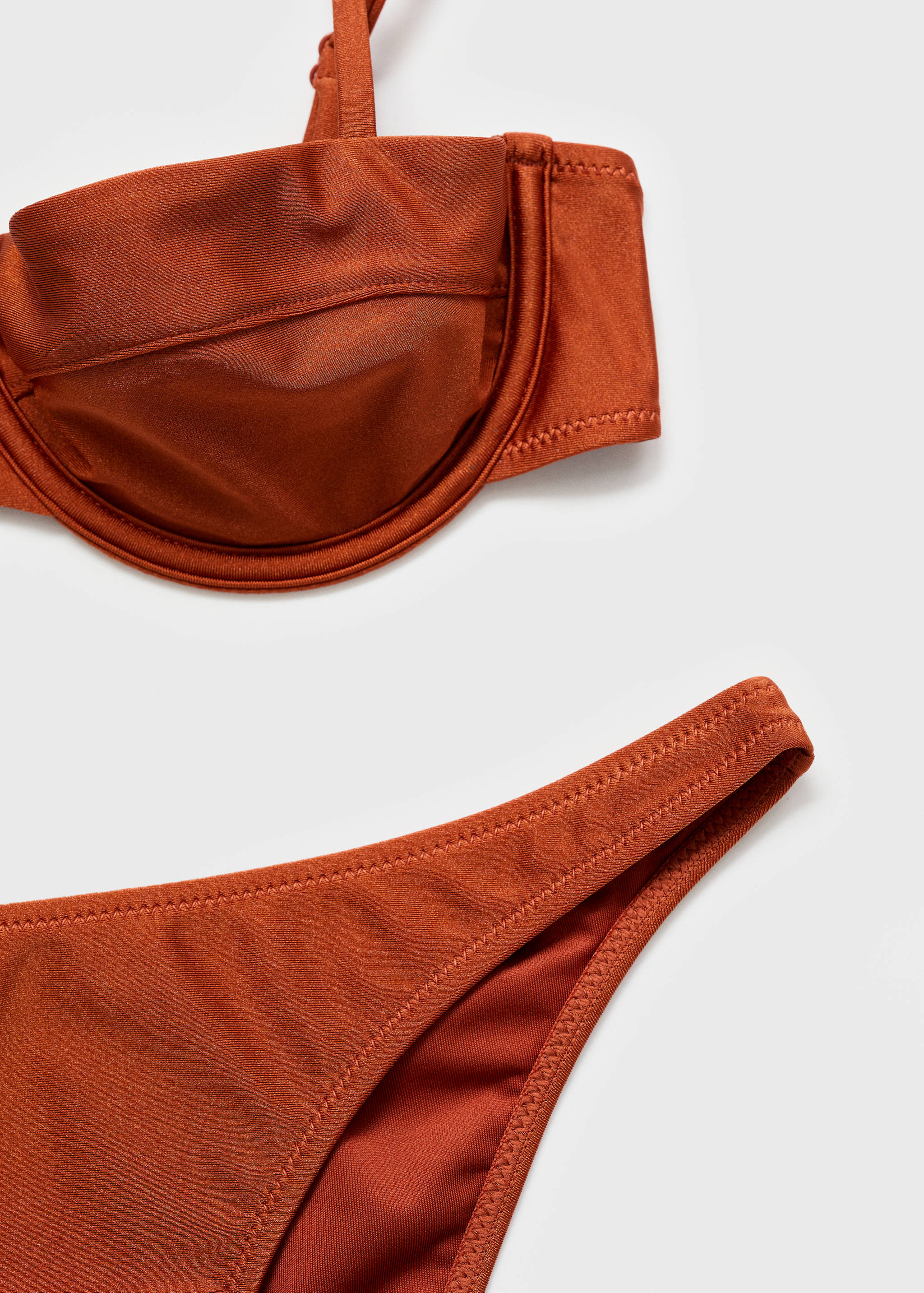 闪亮面料比基尼内裤 - null