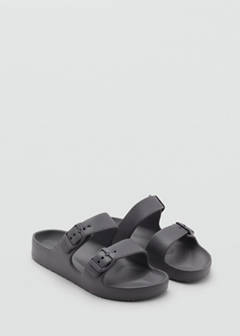 Flip-flops with buckle straps — Charcoal 2