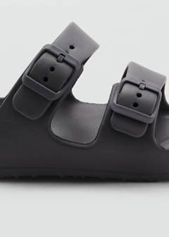 Flip-flops with buckle straps — Charcoal 3