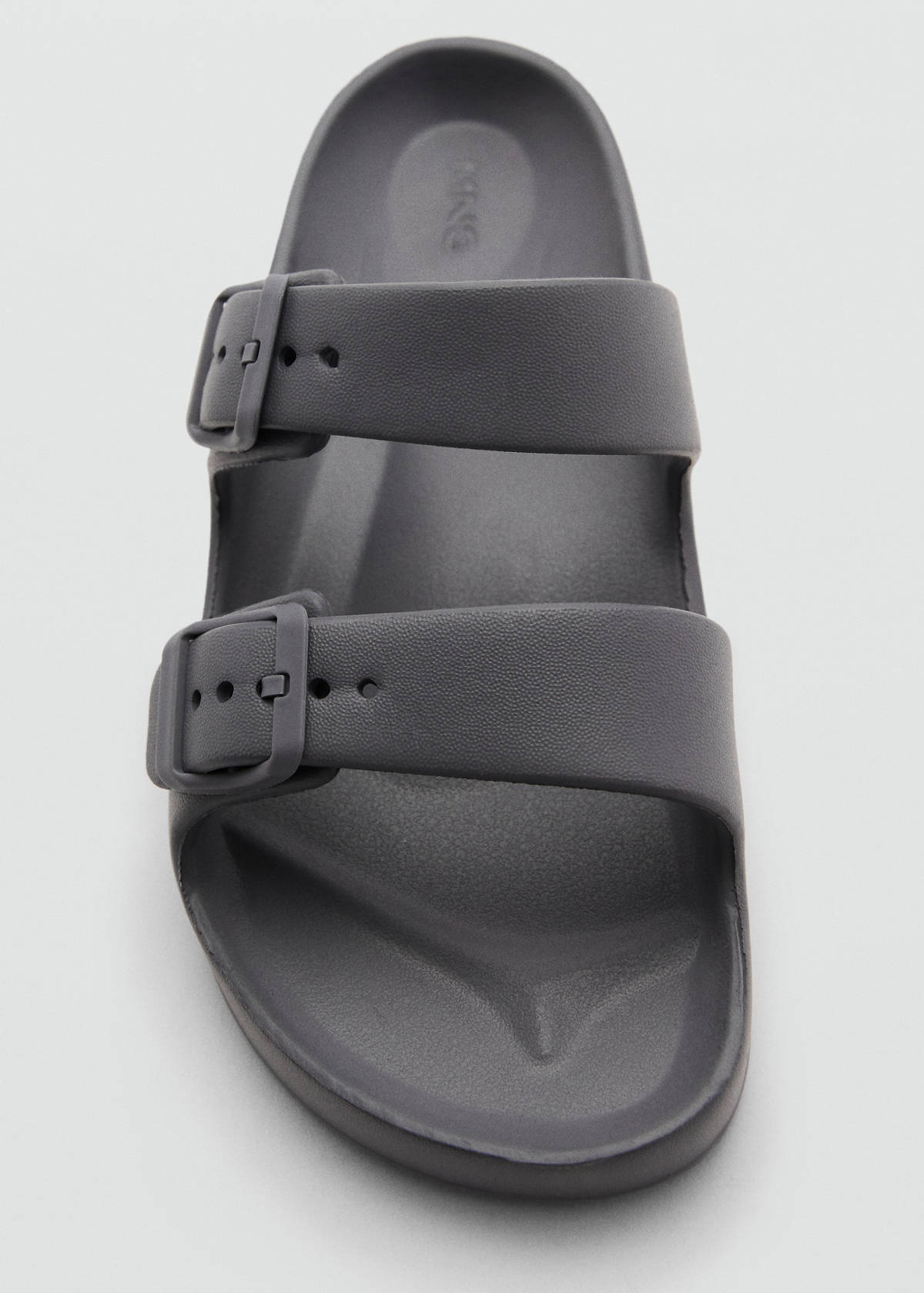 Flip-flops with buckle straps — Charcoal