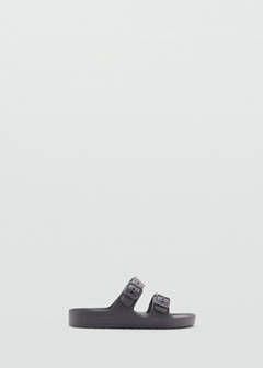 Flip-flops with buckle straps — Charcoal 1