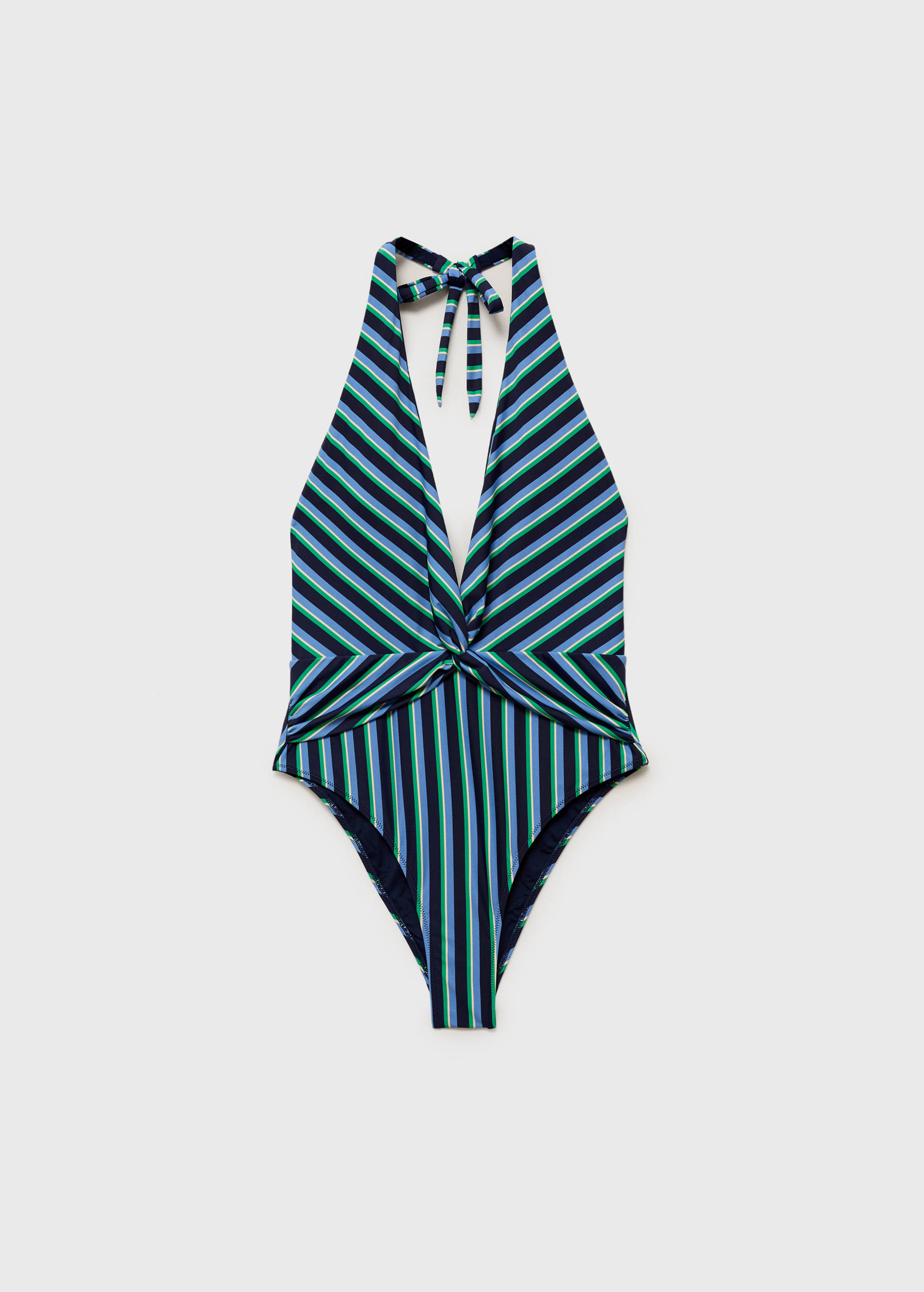 Striped halter swimsuit - Article without model