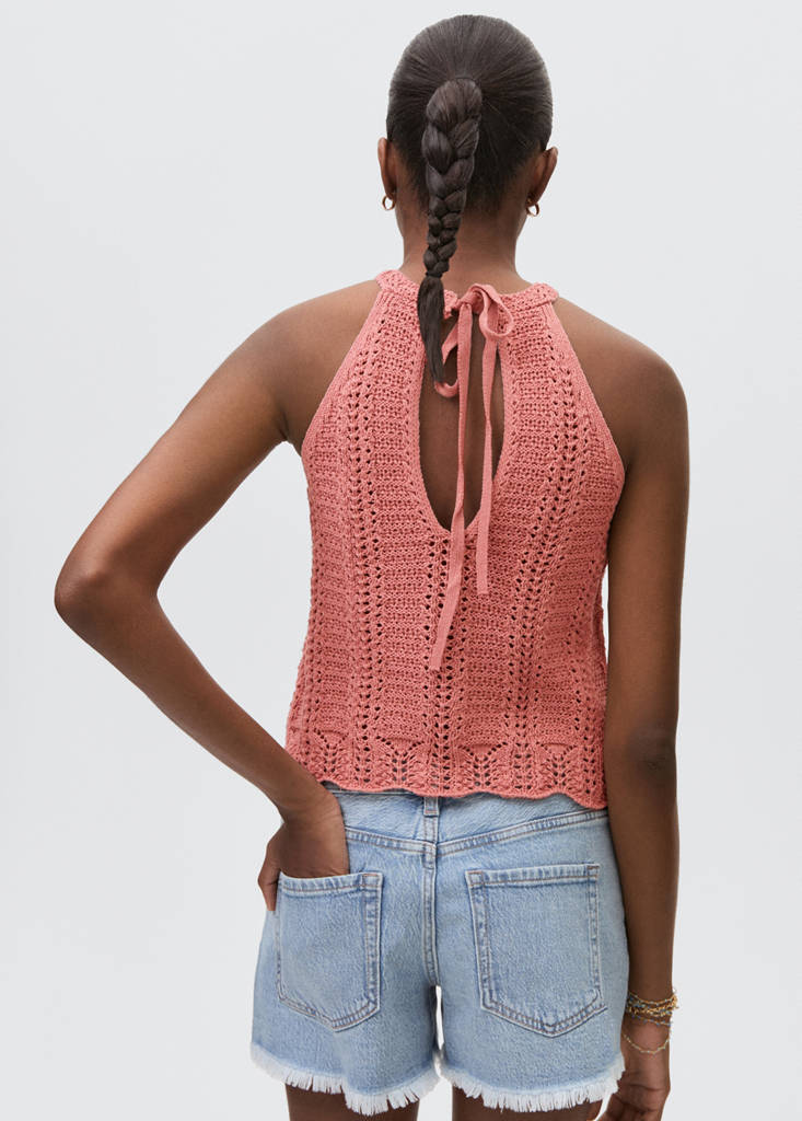 Openwork knit top — Pale Pink