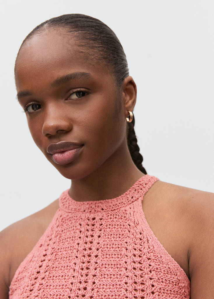 Openwork knit top — Pale Pink