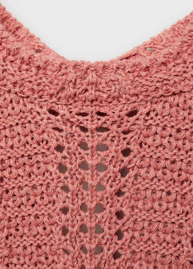 Openwork knit top — Pale Pink