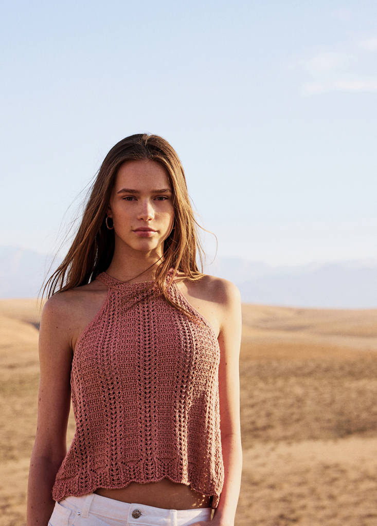 Openwork knit top — Pale Pink