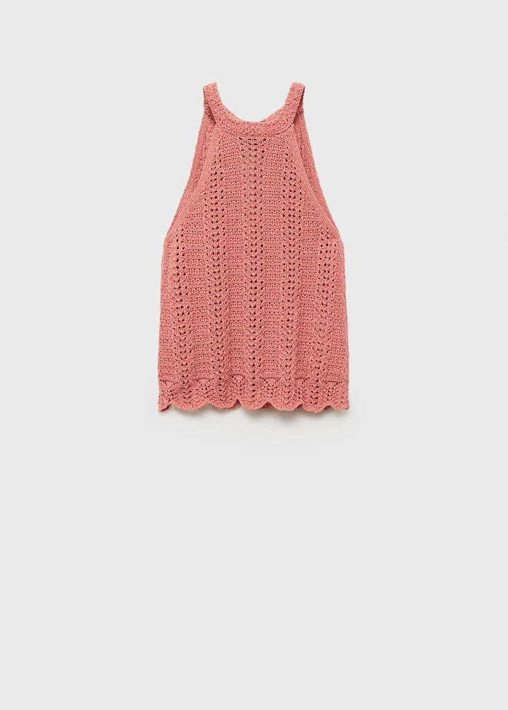 Openwork knit top — Pale Pink