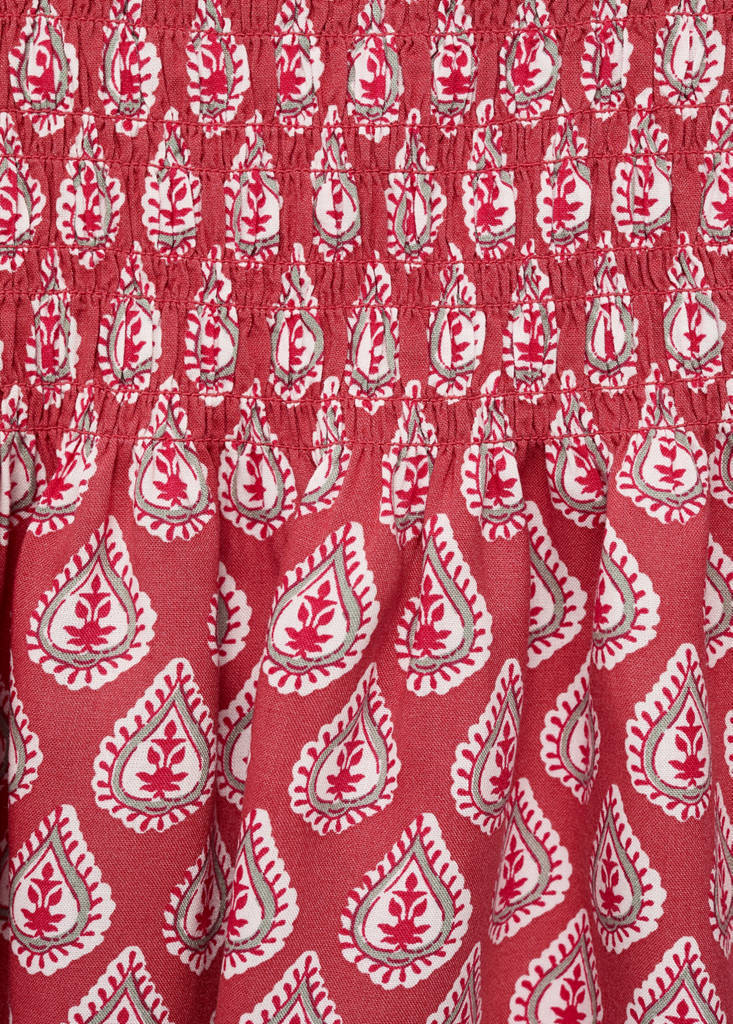 Printed pleated skirt — Strawberry