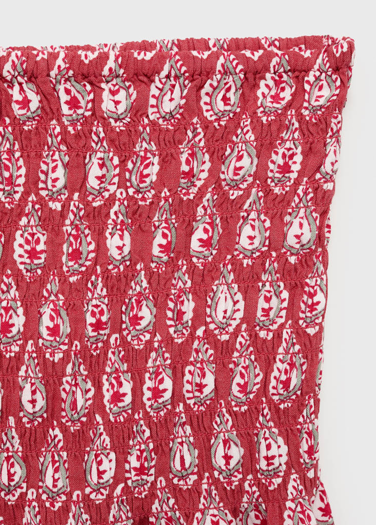 Printed pleated skirt — Strawberry