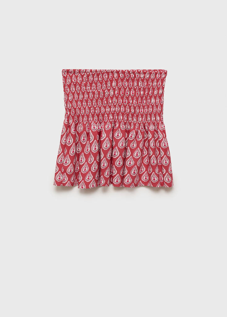 Printed pleated skirt — Strawberry