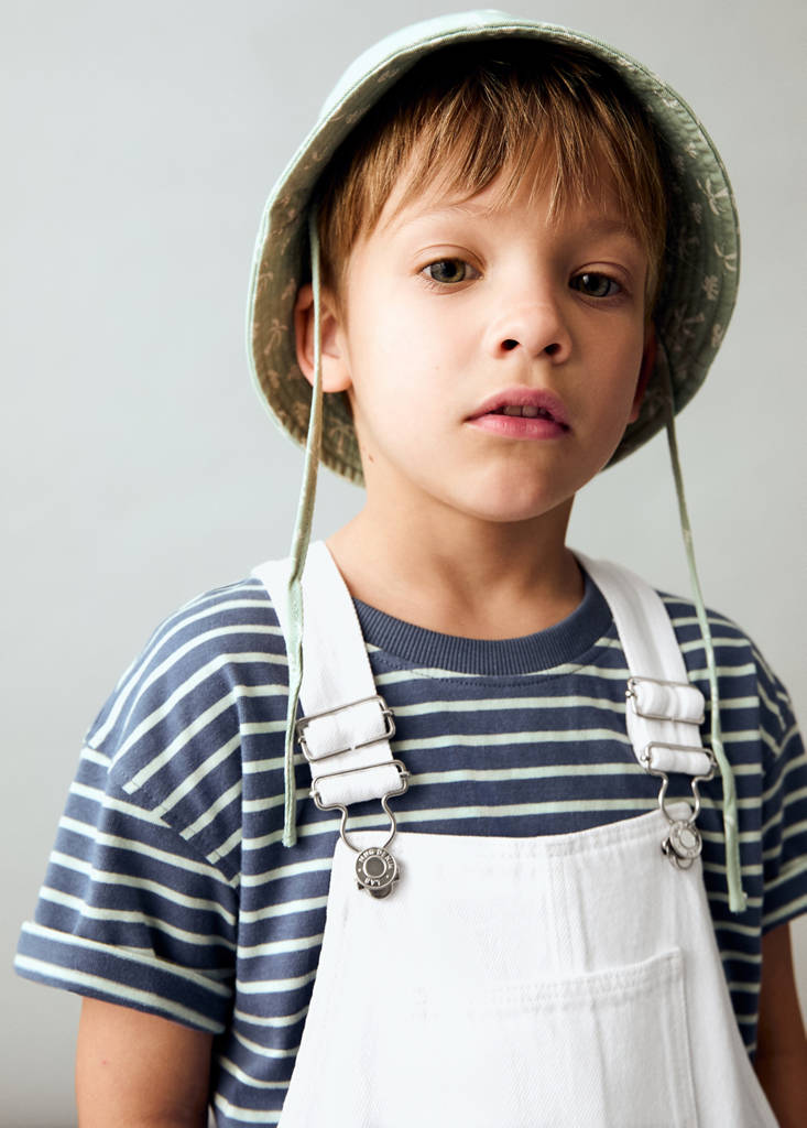 Short denim dungarees — White