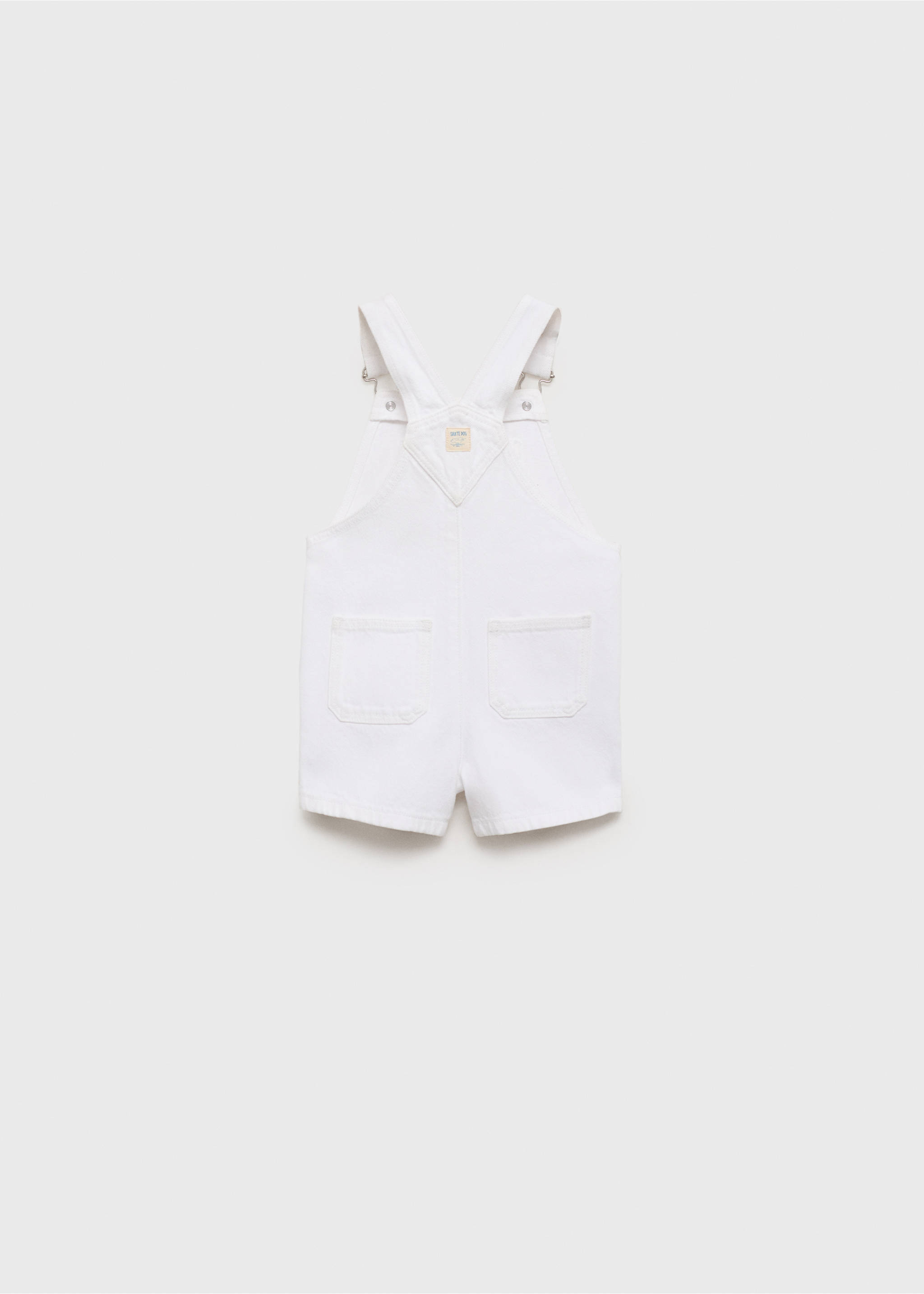 Kısa denim tulum - Ürünün arkası, Beyaz. Ref: 87077684-00.