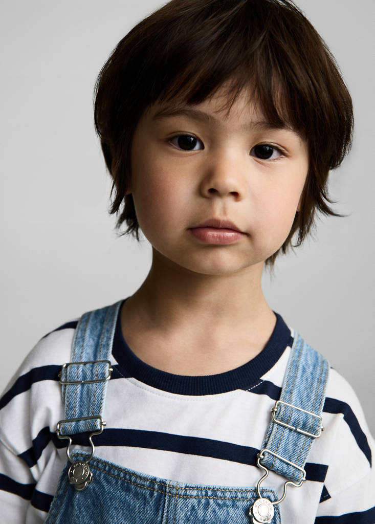 Short denim dungarees — Medium Blue