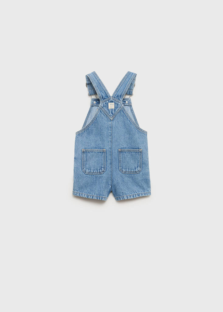 Short denim dungarees — Medium Blue