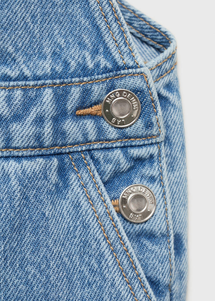 Short denim dungarees — Medium Blue