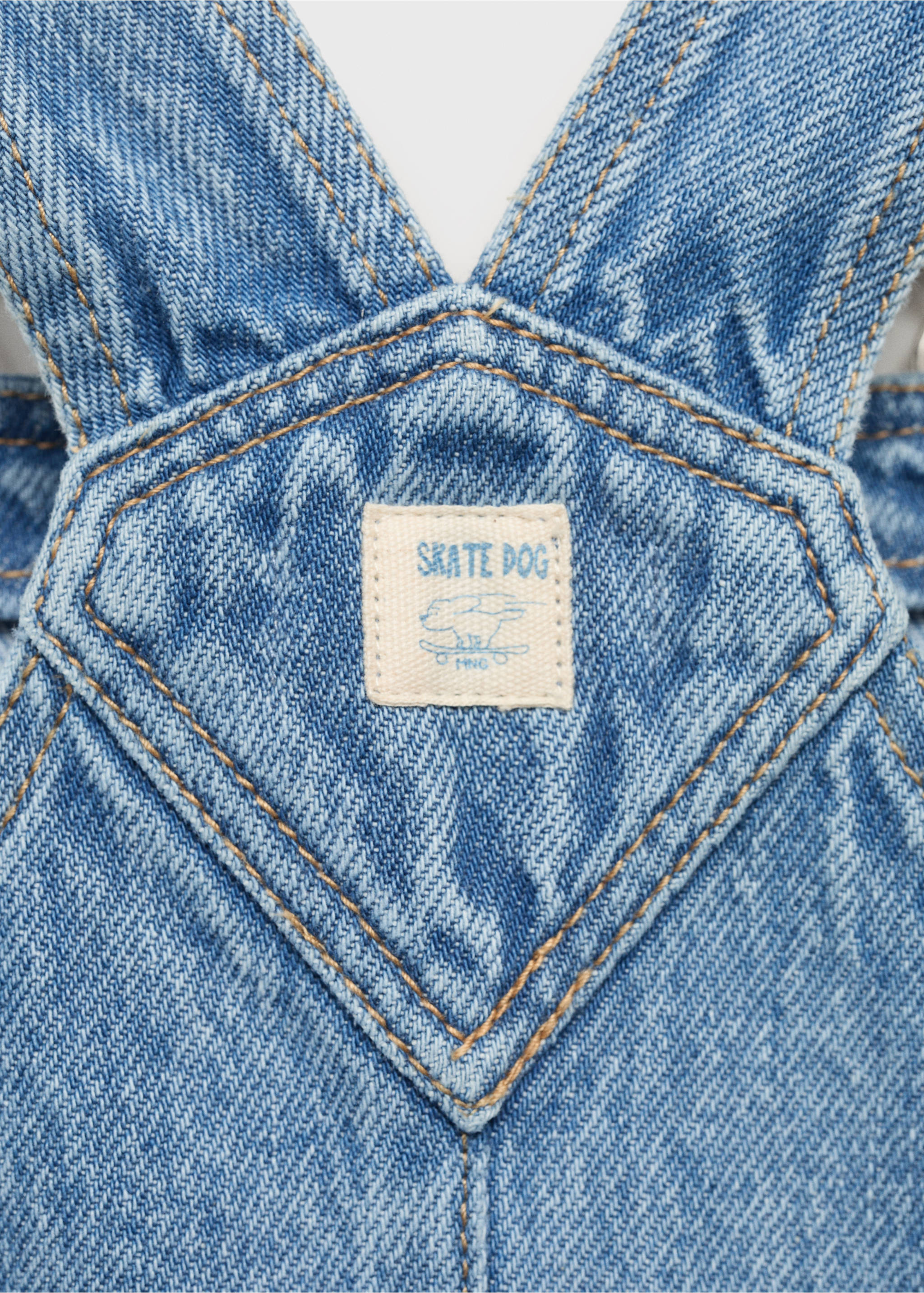Peto denim corto - Detalle del artículo 0, Azul medio. Ref: 87077684-00.