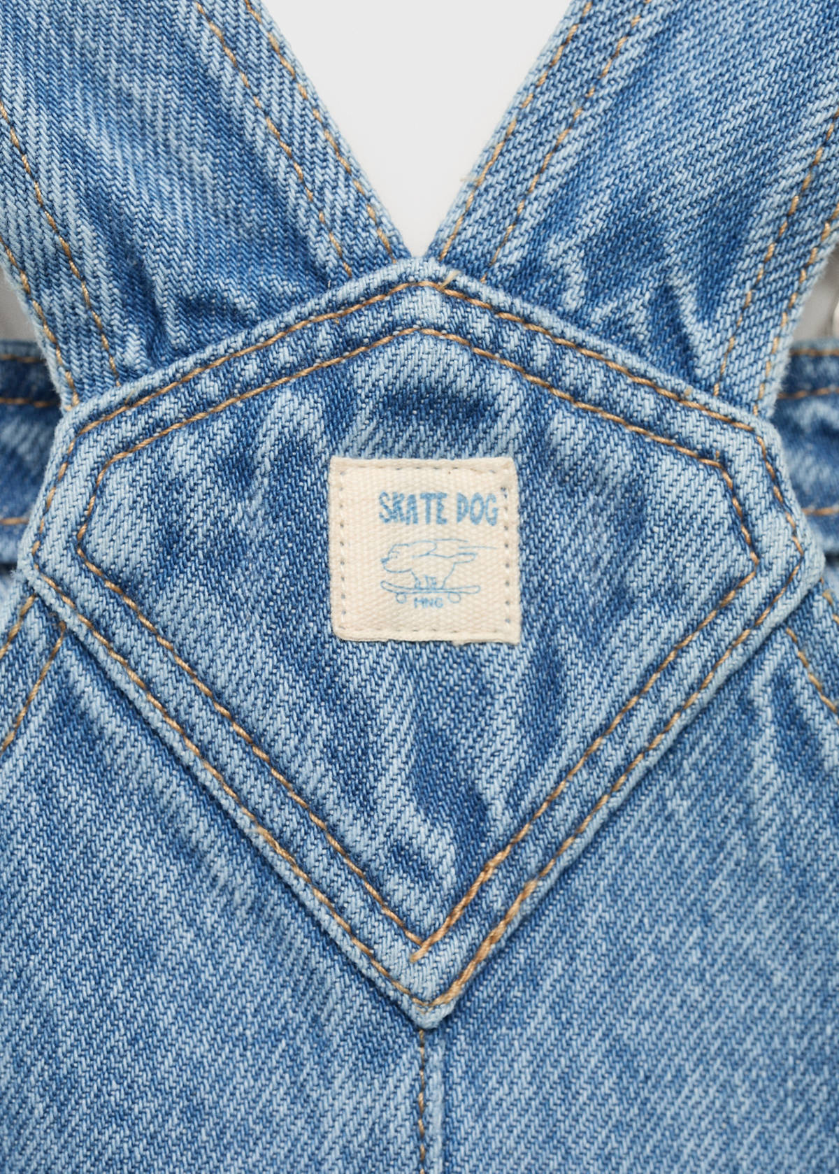 Short denim dungarees — Medium Blue
