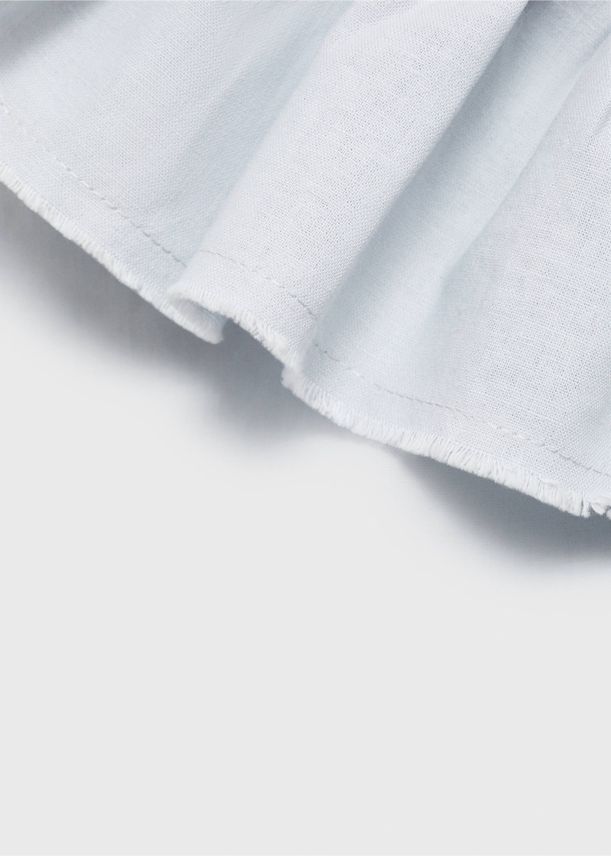 Asymmetrical linen blouse - Details of the article 0, Sky Blue. Ref: 87077693-00.