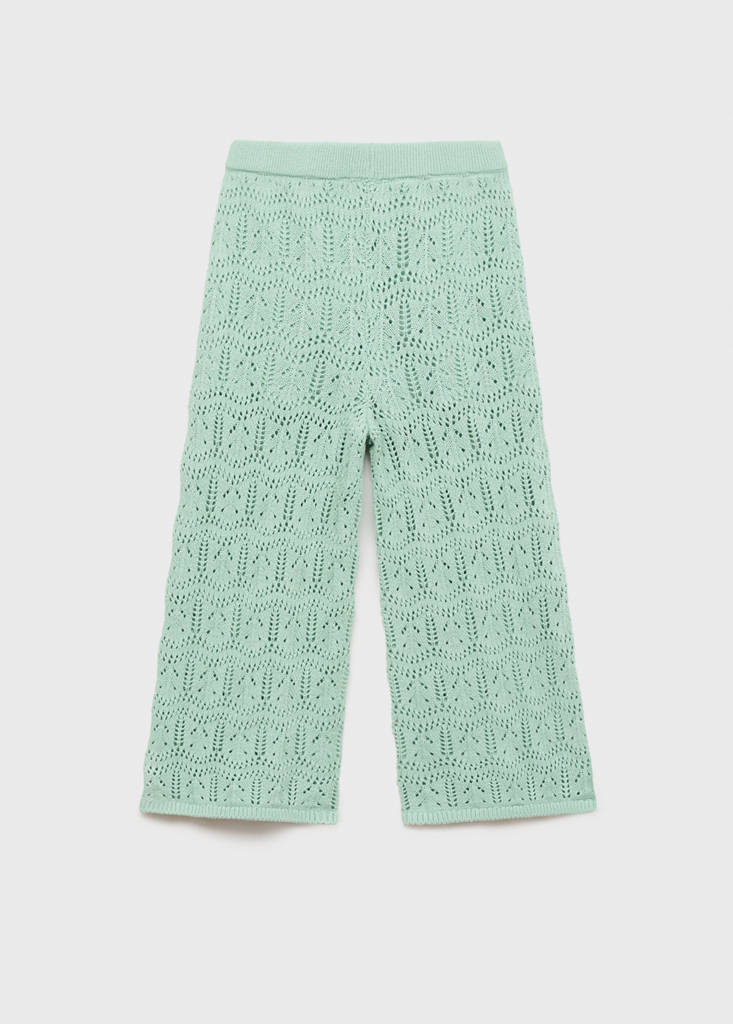 Openwork knitted trousers — Aqua Green