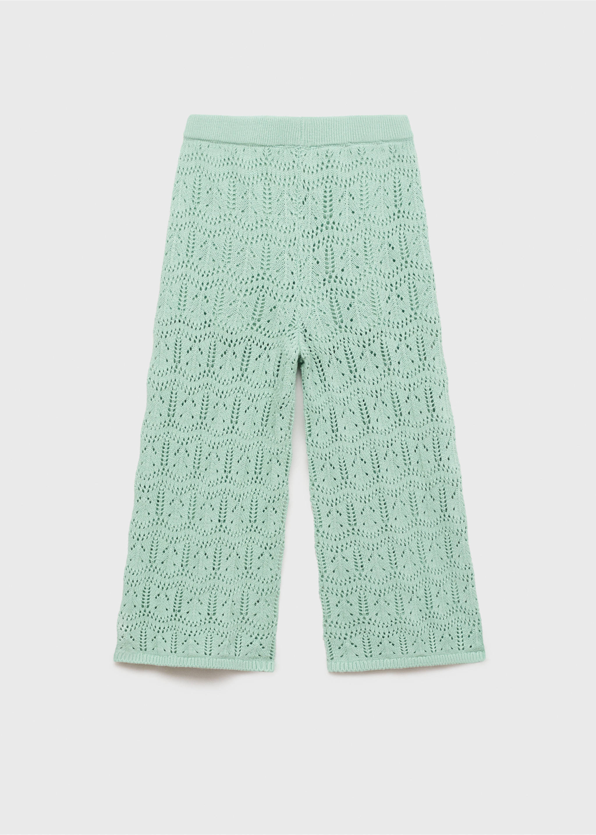Pantalón punto calado - Reverso del artículo, Verde agua. Ref: 87077697-00.