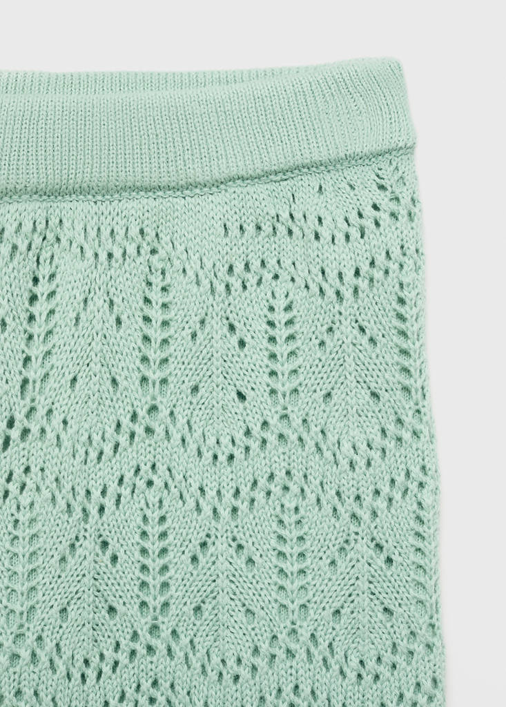 Openwork knitted trousers — Aqua Green
