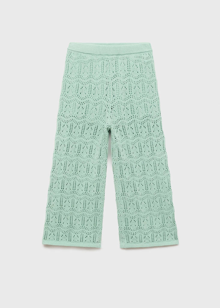 Openwork knitted trousers — Aqua Green