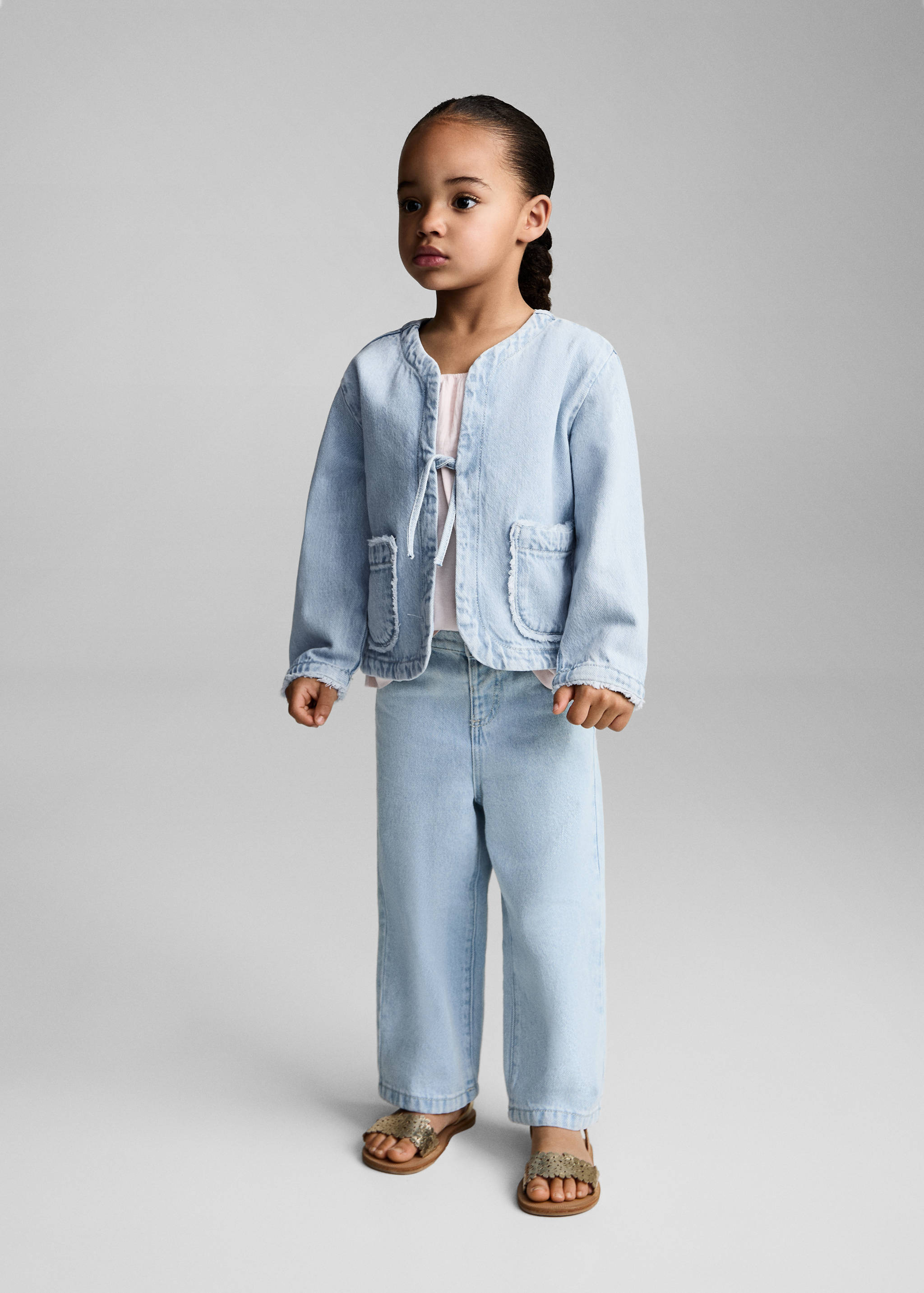 Denim jacket with bow - General plane