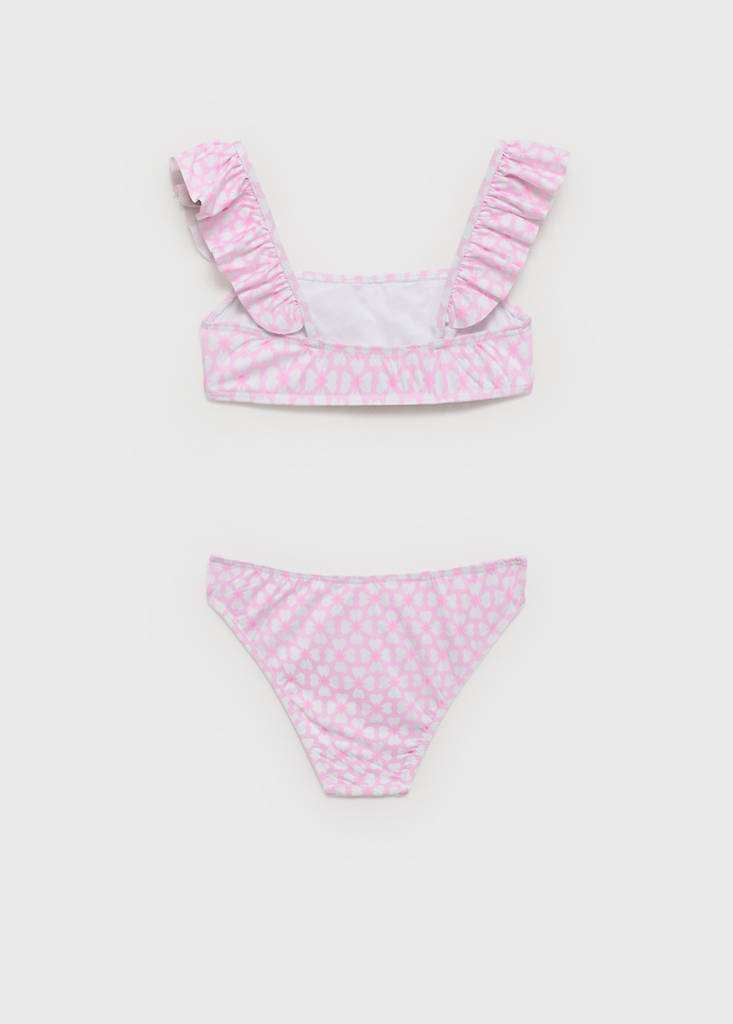 Floral bikini with ruffles — Pink