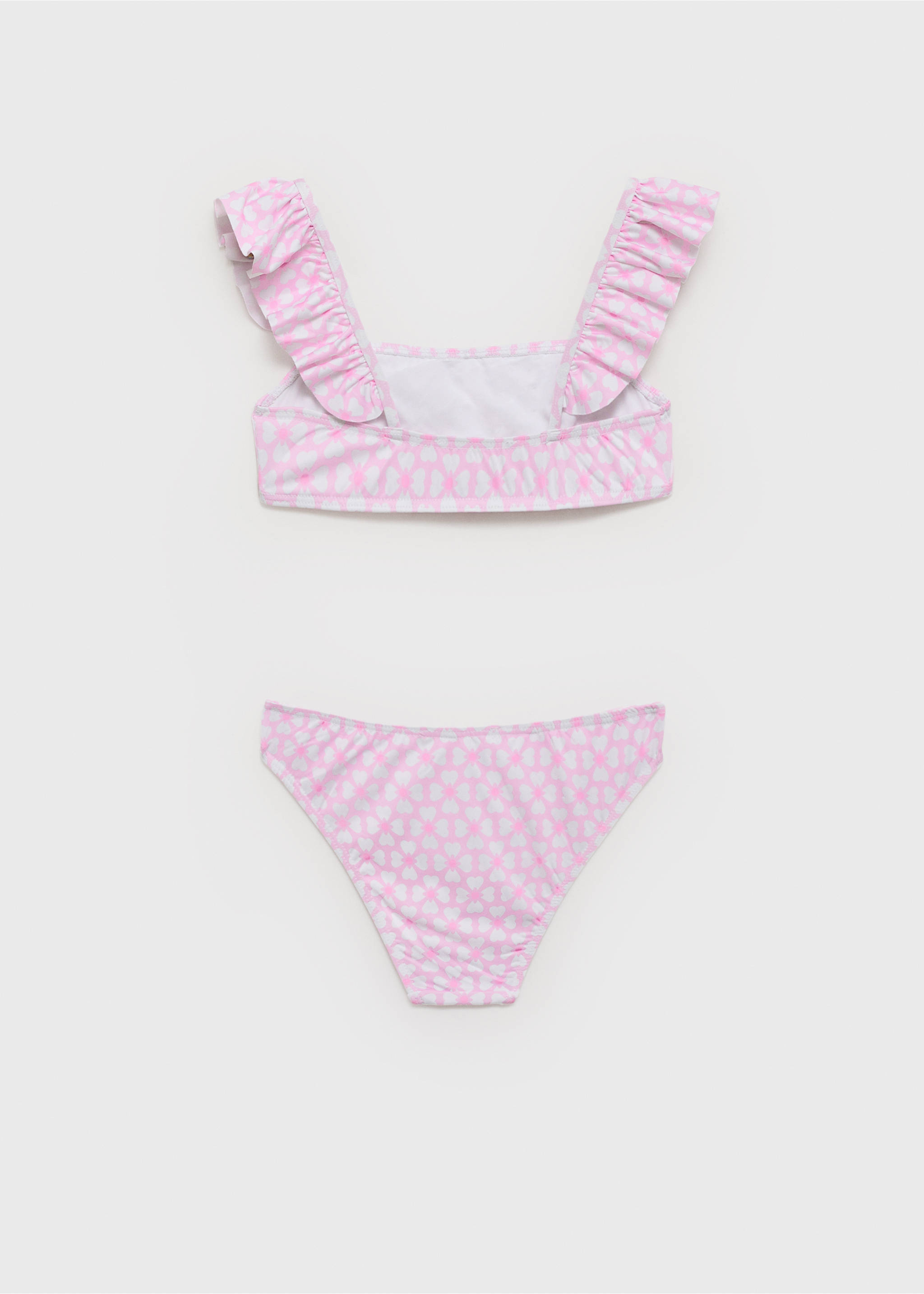 Floral bikini with ruffles - Reverse of the article, Pink. Ref: 87077700-00.